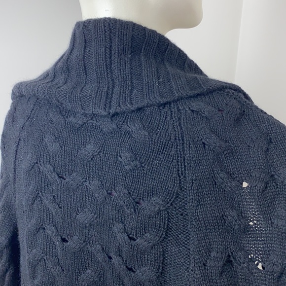 Vince Black Wool/Cashmere/Alpaca Shawl Collar Textured Cardigan Size XS - Picture 8 of 10